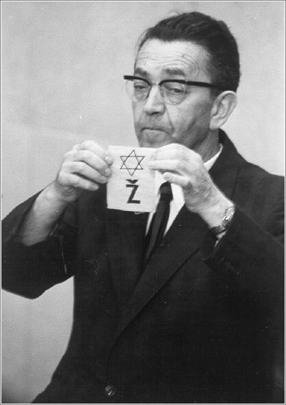 Alexander Arnon testifying at the trial of Adolf Eichmann in the District Court of Jerusalem in 1961.